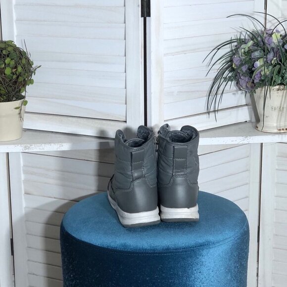 Weatherproof Snow Boots Gray Faux Fur Lining Lace Up W 9 - Picture 10 of 11